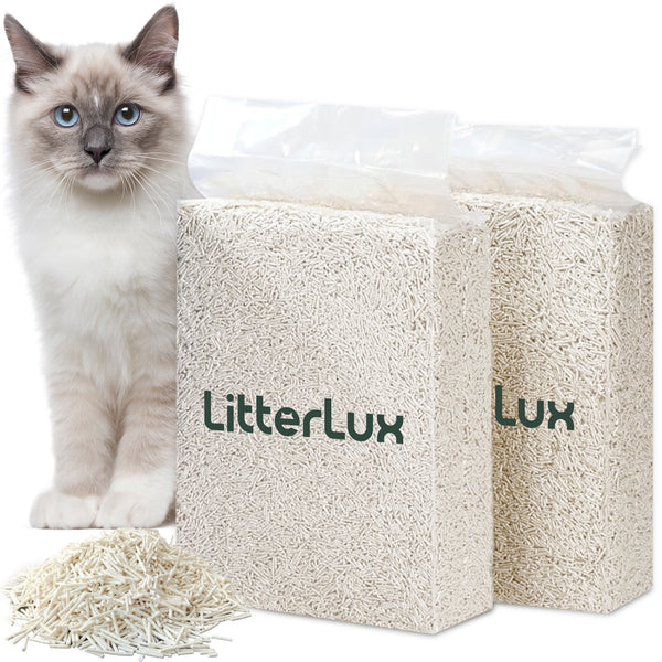 LitterLux Tofu Cat Litter | Ultra Absorbent, Strong Clumping & Flushable Cat Litter with Neutralizing Properties for Odor Control | Natural, Dust-Free & Non-Tracking Litter for Cars  (2.5 kg)